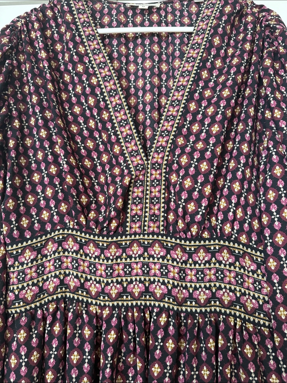Max Studio Plum Floral V-Neck Maxi Dress - Picture 3 of 6